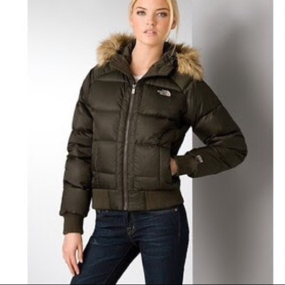 North Face Down Filled Parka - Olive Green